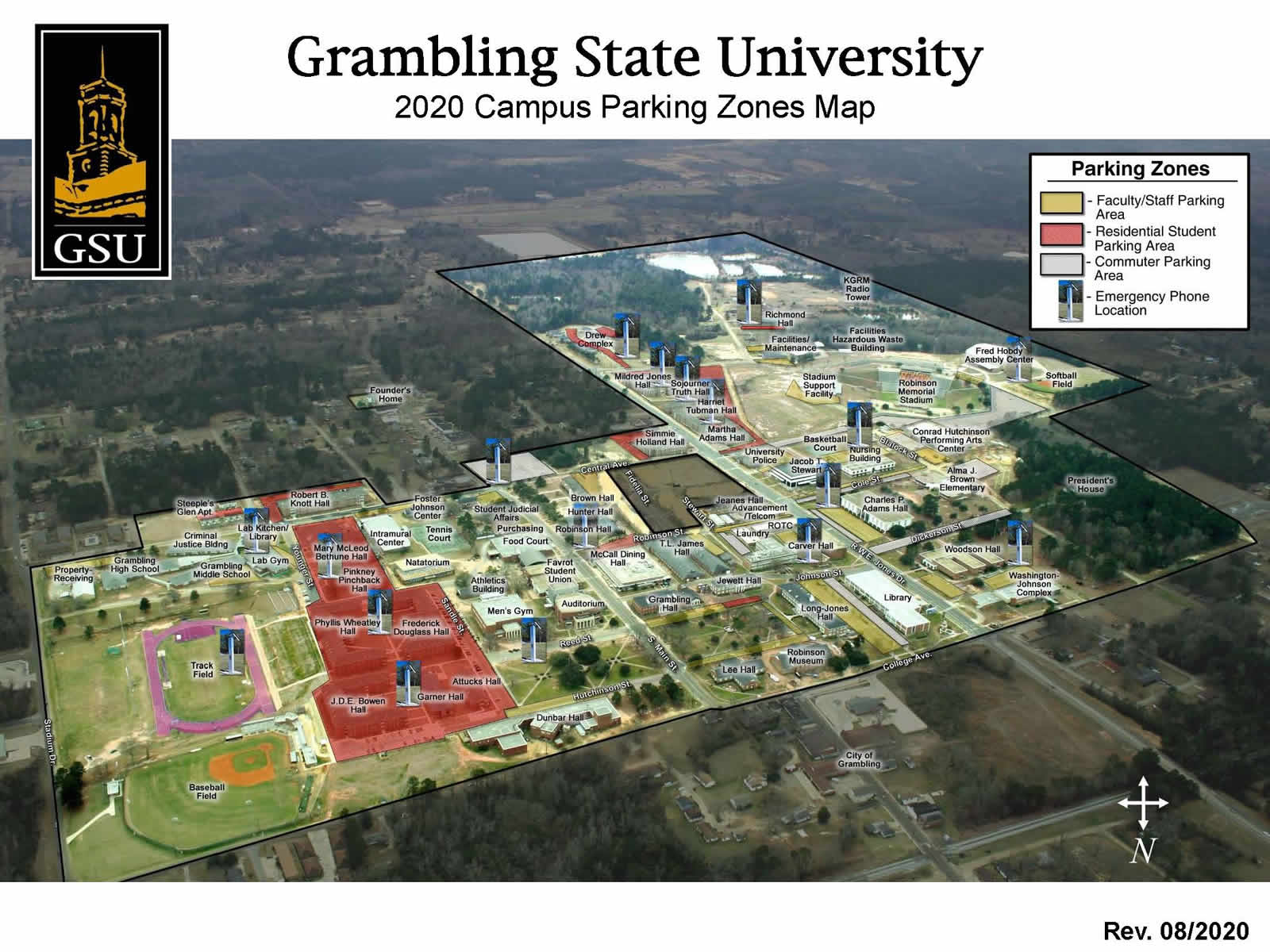 Grambling State University Campus Map Map